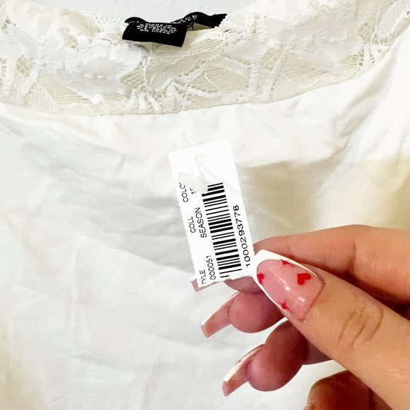 White House Black Market off white lace layering tank top - Picture 6 of 11